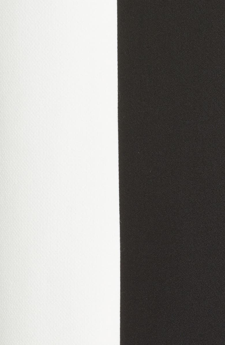 Lela Rose Colorblock Sleeveless Stretch Twill Midi Dress, Alternate, color,