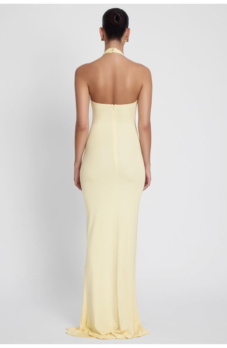 LEAU Heaven Halter Jersey Knot Maxi Dress, Alternate, color, Butter Yellow