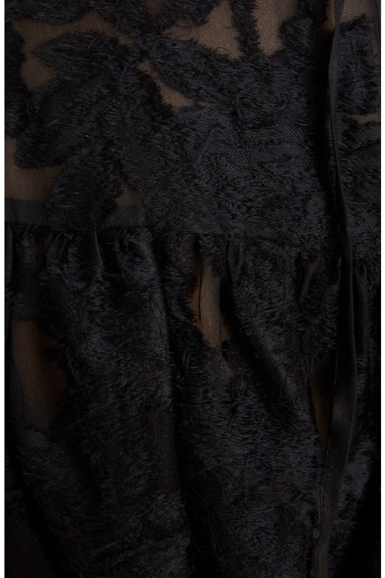 Emma Floral Jacquard Midi Dress, Alternate, color, BLACK