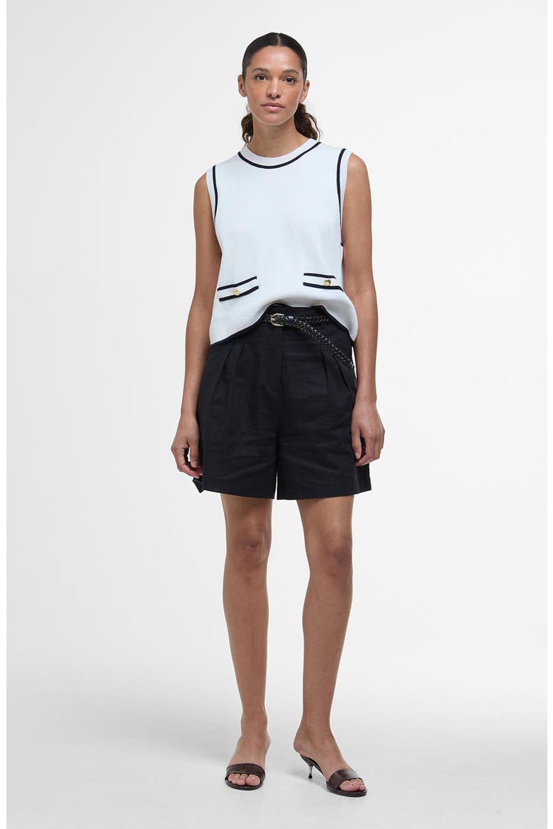 Amy Contrast Detail Sleeveless Cotton Sweater, Alternate, color, CLOUD