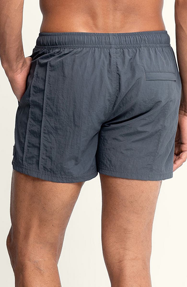 AUTO-REPLY<sup>™</sup> Sebastian Vertical Pintuck 4-Inch Nylon Swim Trunks, Alternate, color, Granite/ Gray