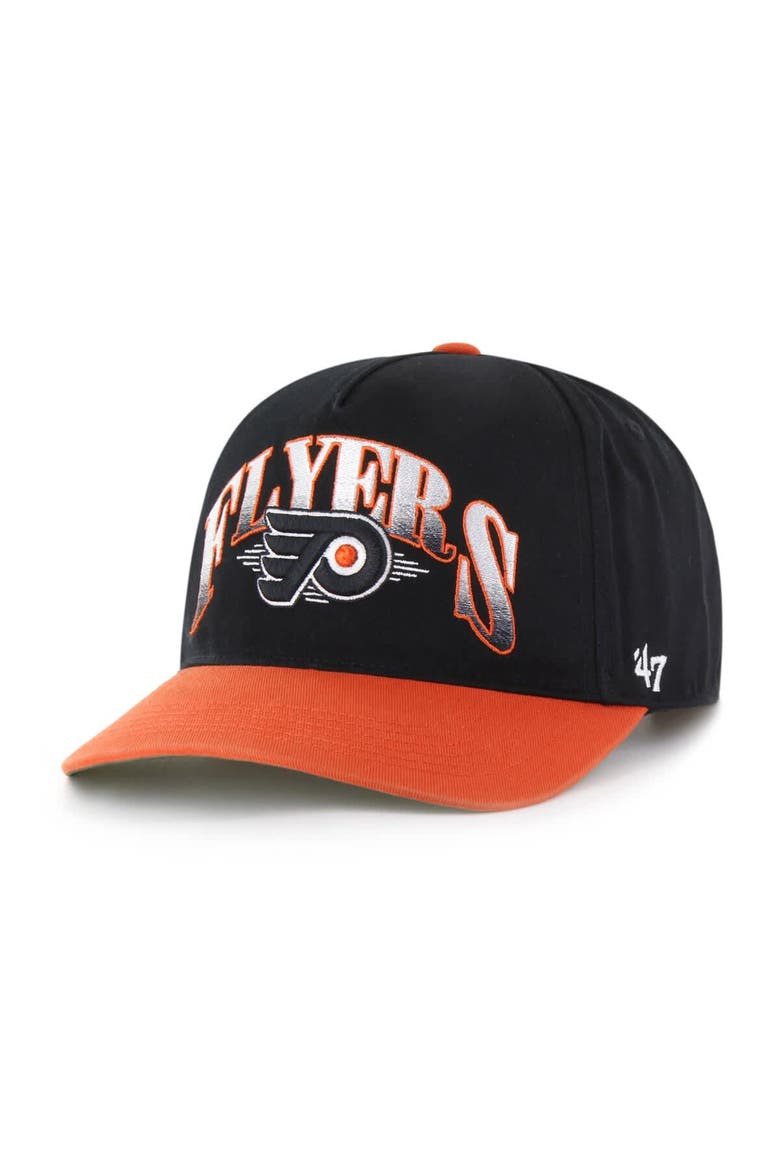 Men's '47  Black/Orange Philadelphia Flyers Atkin Vintage Relaxed Hitch Adjustable Hat, Main, color, Black