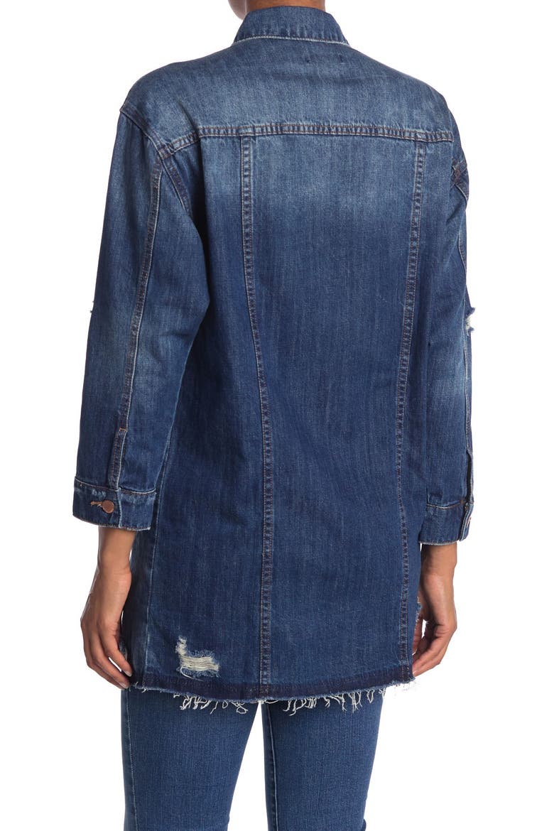 Oversized Boyfriend Denim Jacket, Alternate, color, SAND CANYON W/M