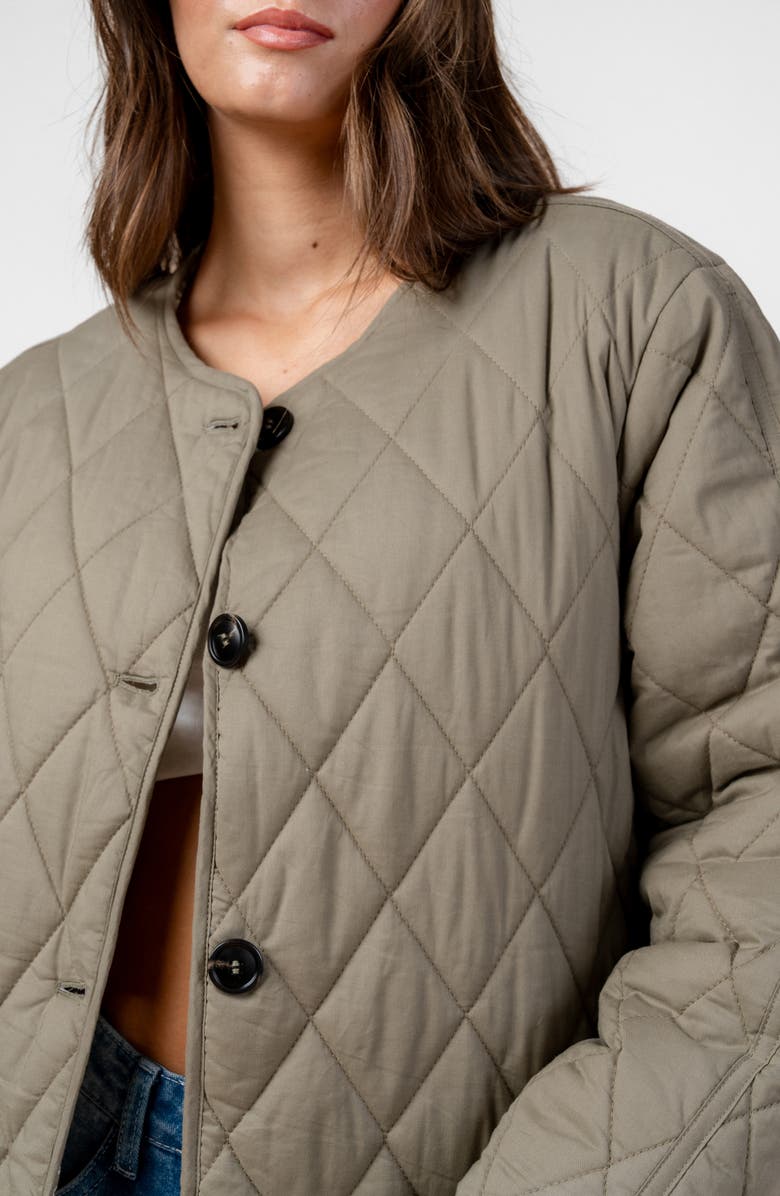 Beivy Reversible Water Repellent Quilted Jacket, Alternate, color, Olive Floral