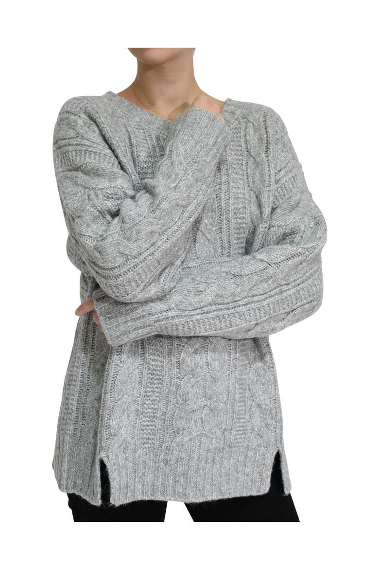 Perfect Me Oversized Crew Sweater, Alternate, color, Grey