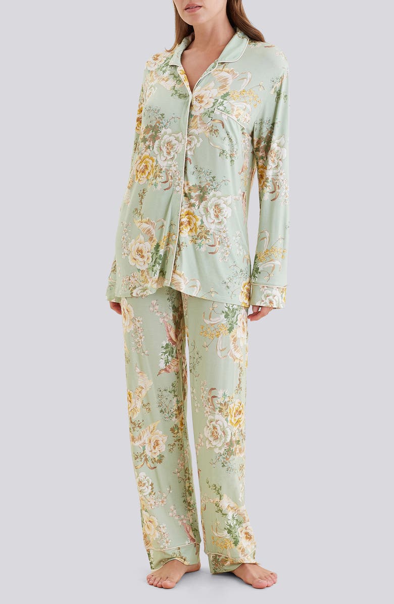 Papinelle Kate Pajamas, Alternate, color, Betsy Tea Green