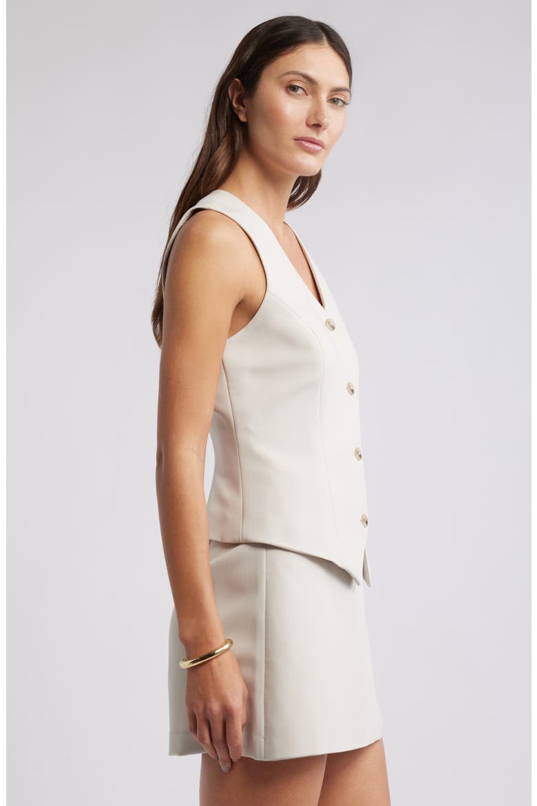 Icon Twill Tailored Waistcoat, Alternate, color, BEIGE PUMICE