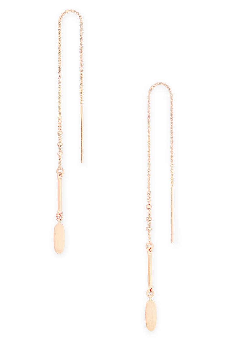 Fern Threader Earrings, Main, color, ROSE GOLD