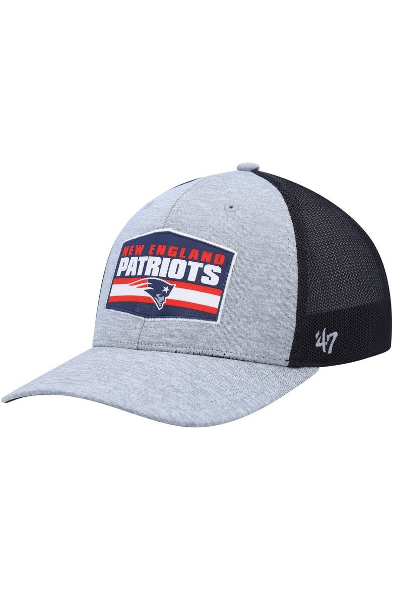 Men's '47 Heathered Gray/Navy New England Patriots Motivator Flex Hat, Main, color, Heather Gray