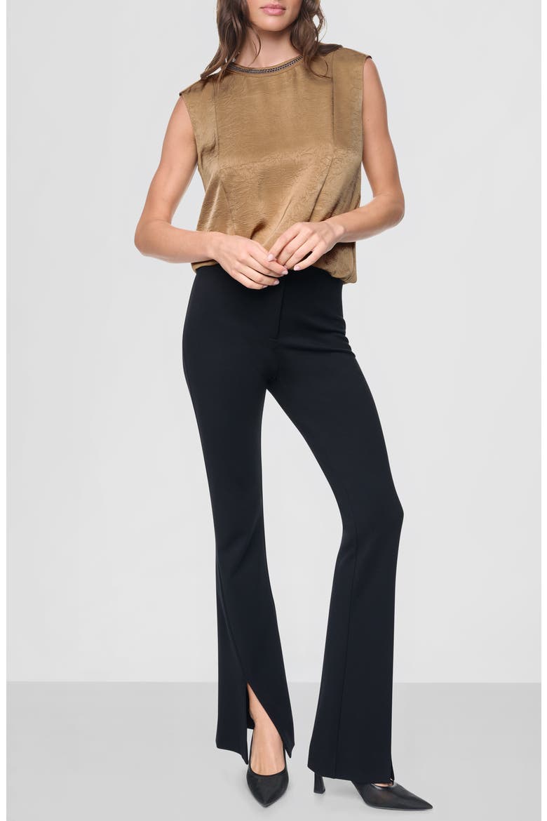Chain Sleeveless Crinkle Satin Top, Alternate, color, TRAVERTINE