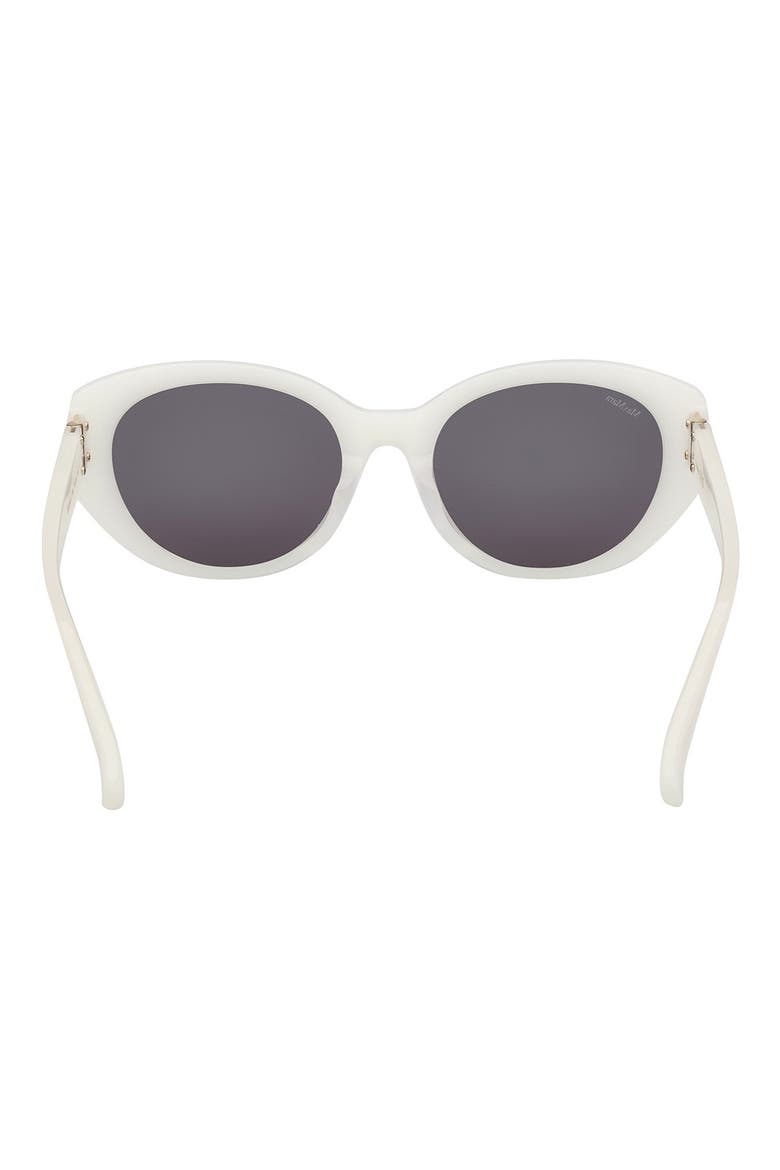 54mm Round Sunglasses, Alternate, color, WHITE/OTHER / SMOKE