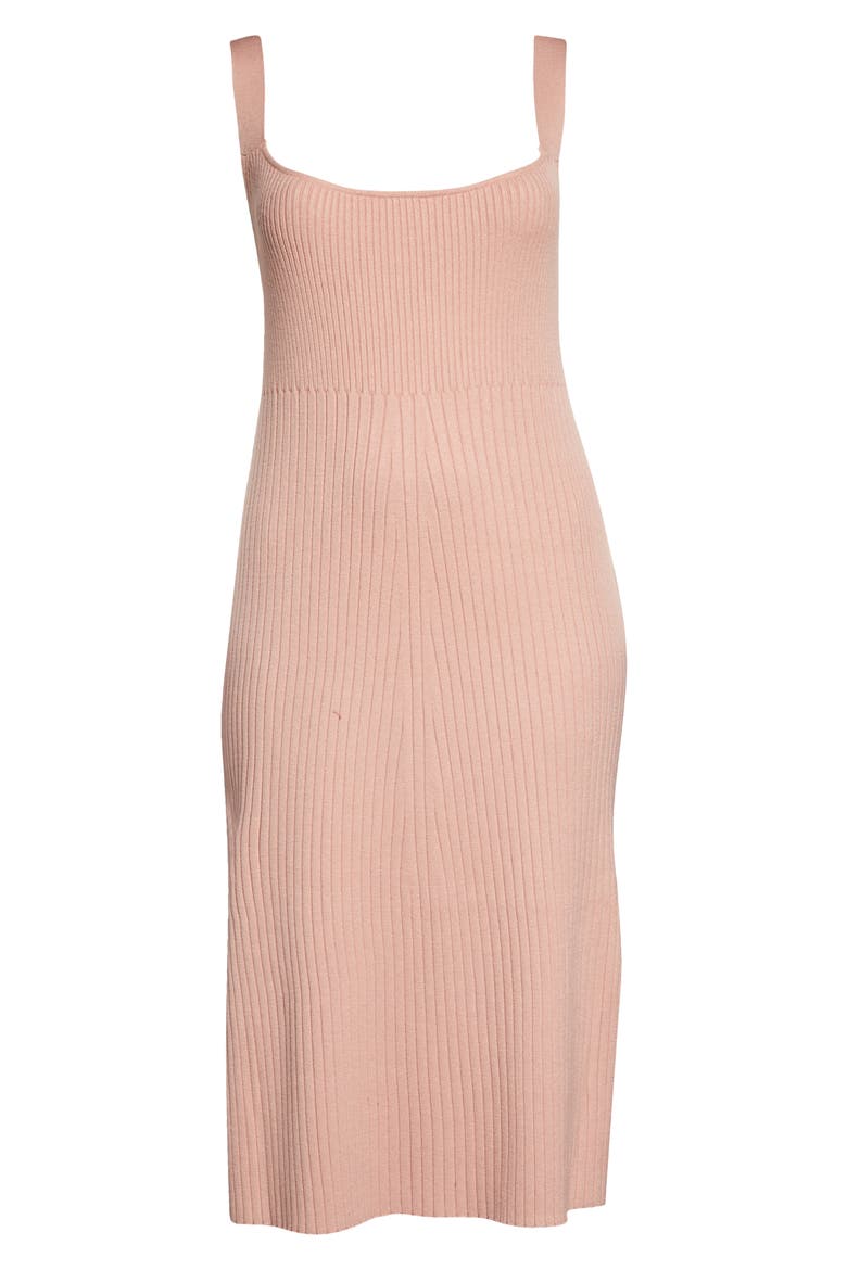 wayf gillian ribbed tank dress WAYF Gillian Ribbed Tank Dress In Khaki plus