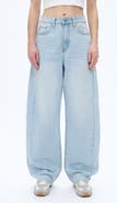 Bayeas Raw Hem Super High Waist Barrel Jeans