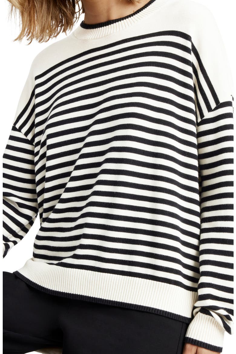 Sabrina Stripe Sweater, Alternate, color, BLACK/ ICE STRIPE
