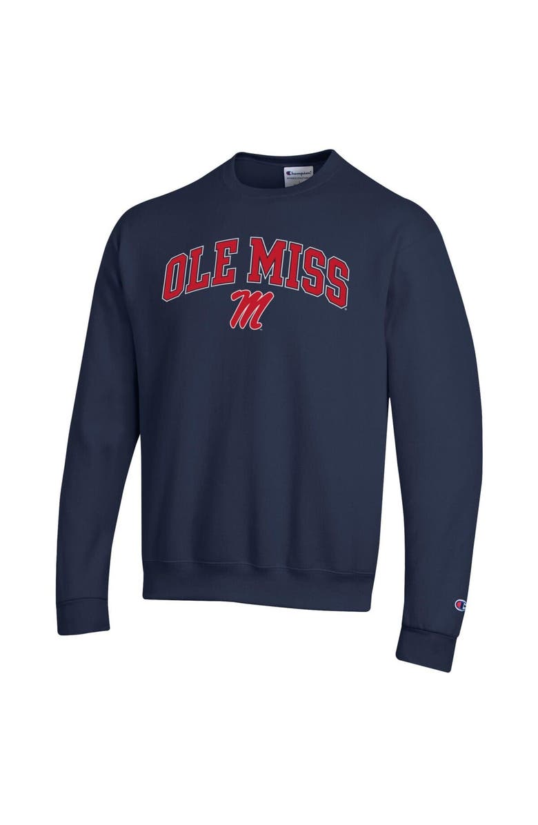 Champion Men's Champion Navy Ole Miss Rebels Arch Over Logo Pullover Sweatshirt, Alternate, color, Navy