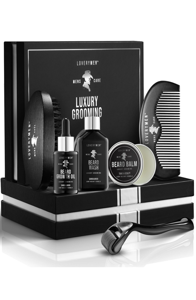 Lovery 8 Piece Sandalwood Mens Grooming Gift Set, Main, color, NO COLOR