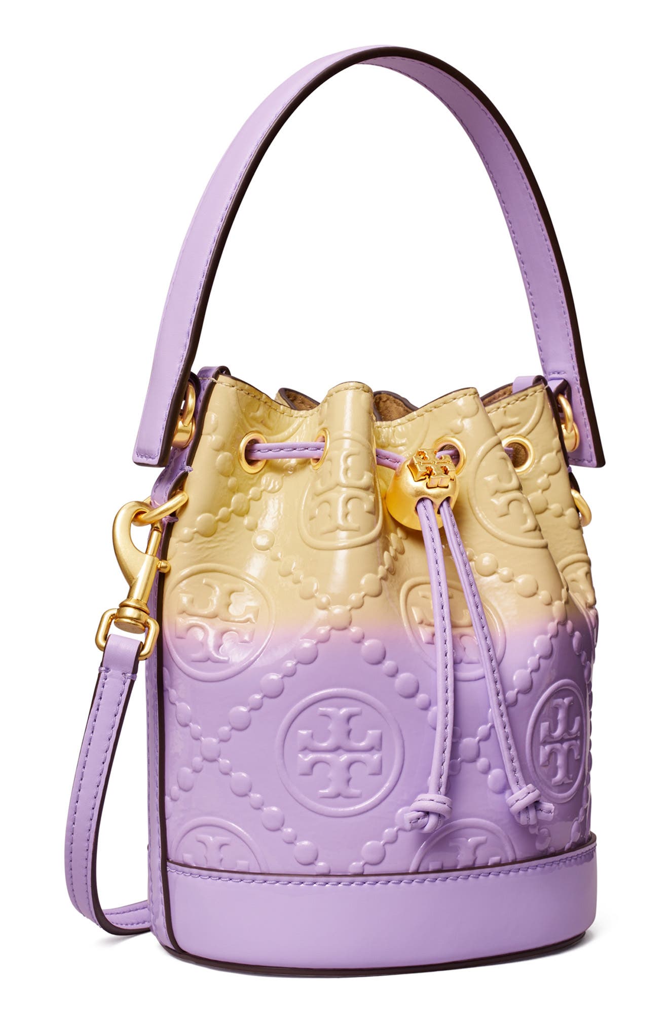 Tory Burch T Monogram Mini Leather Bucket Bag, Alternate, color, 