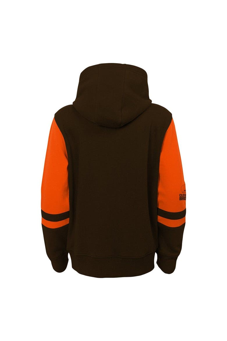Youth Brown Cleveland Browns Stadium Full-Zip Hoodie, Alternate, color, Brown