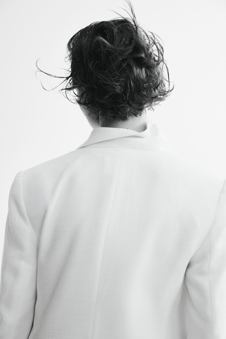 Double-breasted Viscose-blend Blazer, Alternate, color, Cream