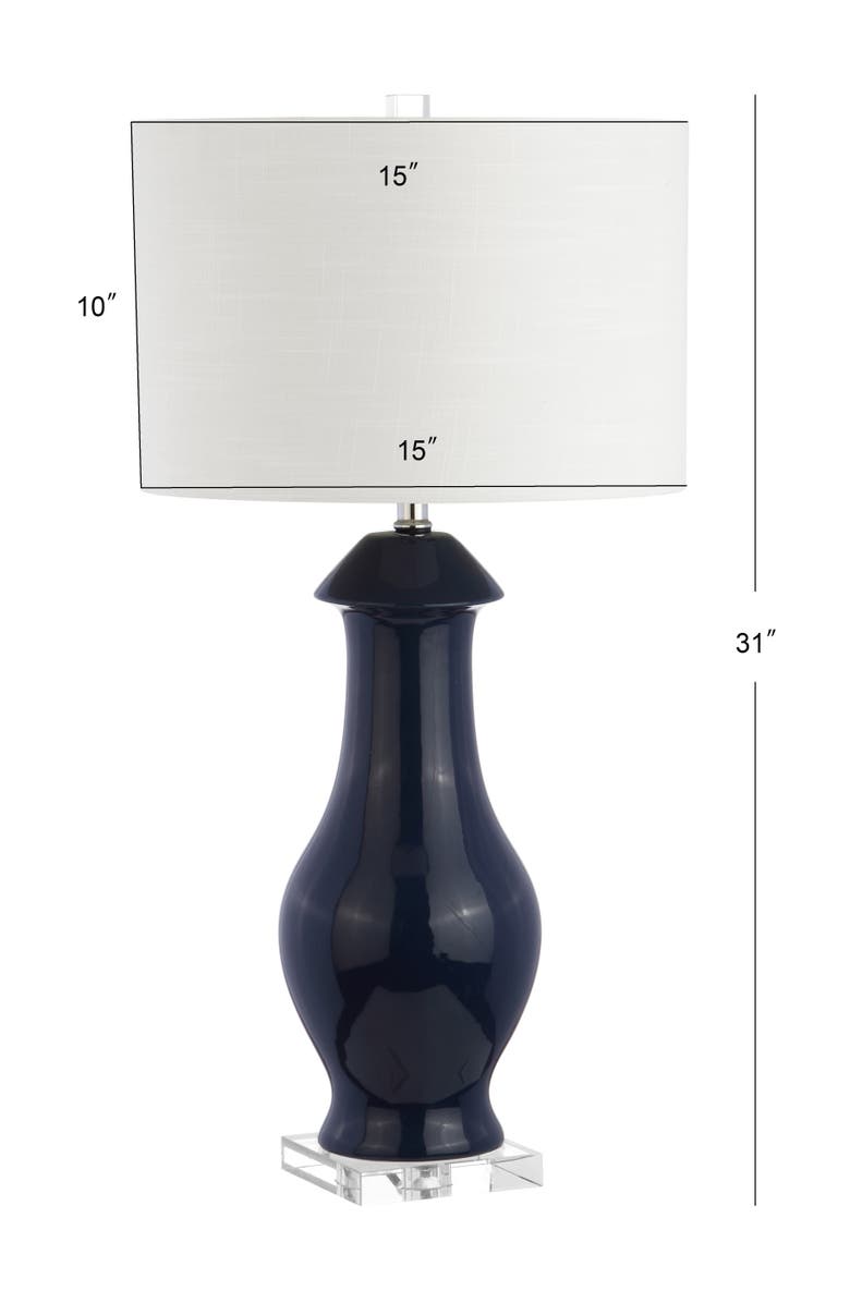 JONATHAN Y Liberty 31" Ceramic/Crystal LED Table Lamp, Navy/Clear, Alternate, color, Navy/Clear