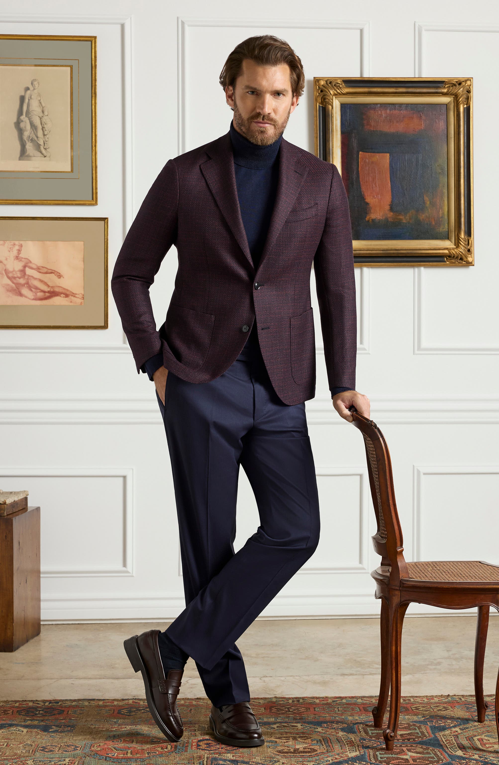 Zanella Parker Stretch Wool Trousers (Men) | Nordstrom