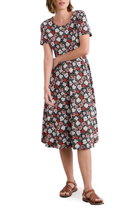 April Floral Stretch Organic Cotton Dress