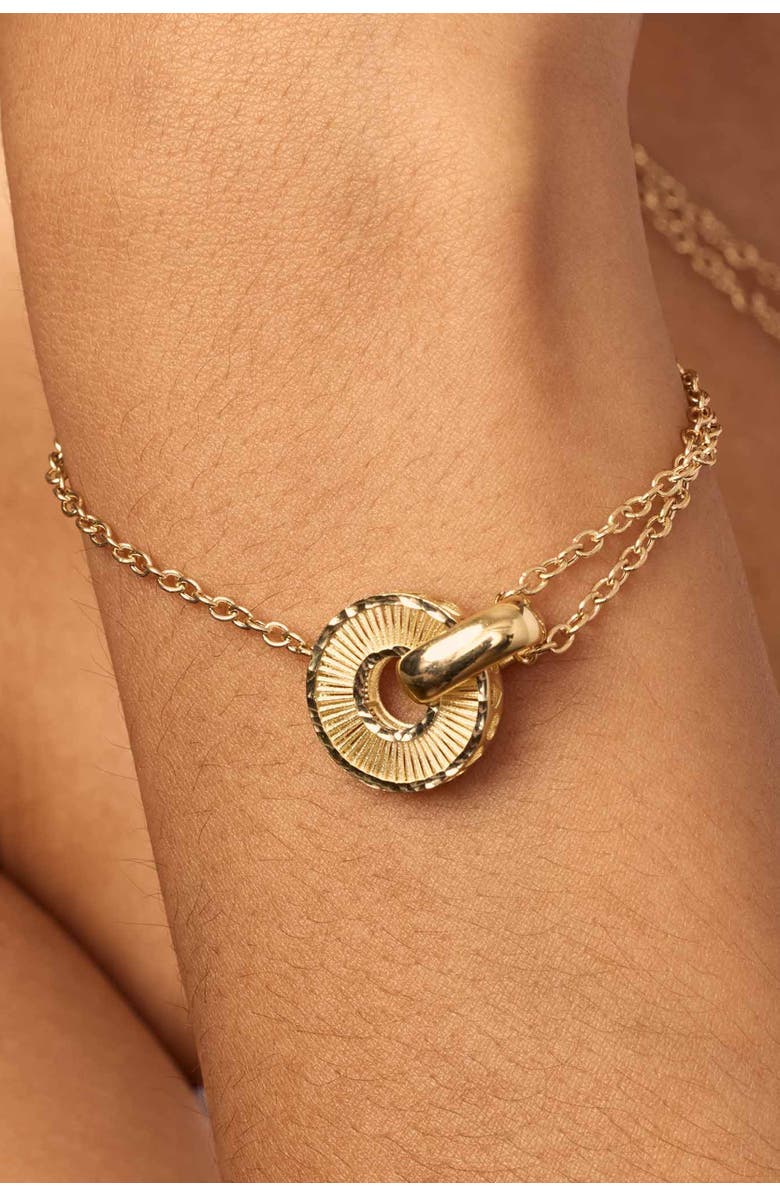 Oradina 14K Yellow Gold Icon Bracelet, Alternate, color, Yellow Gold