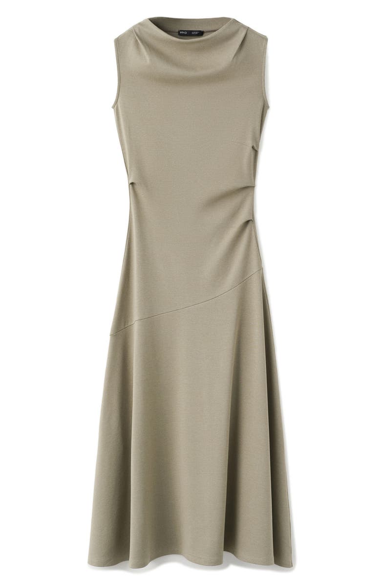 MANGO Asymmetric Cut Draped Midi Dress, Alternate, color, 
