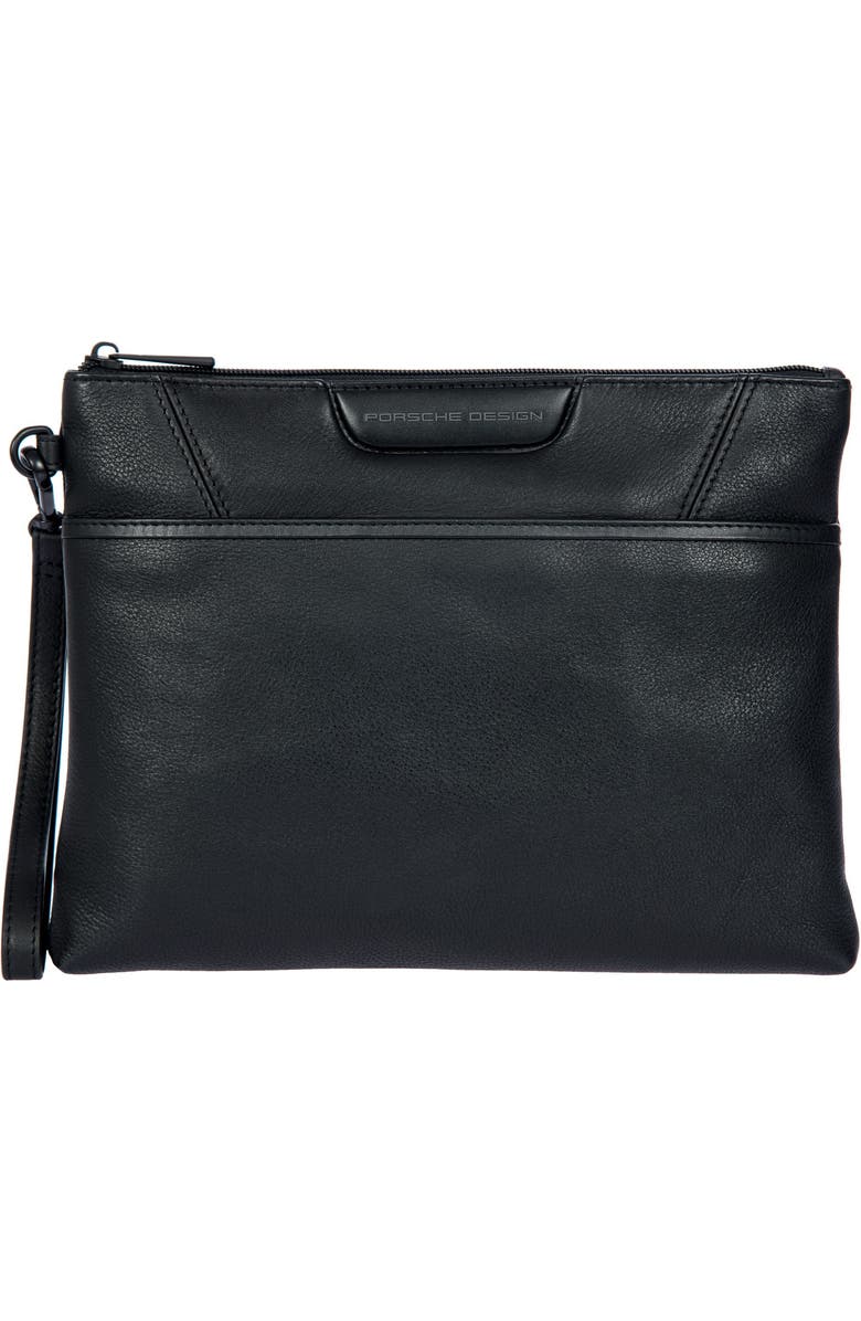 Porsche Design Roadster Leather EVO Clutch Bag, Main, color, Black