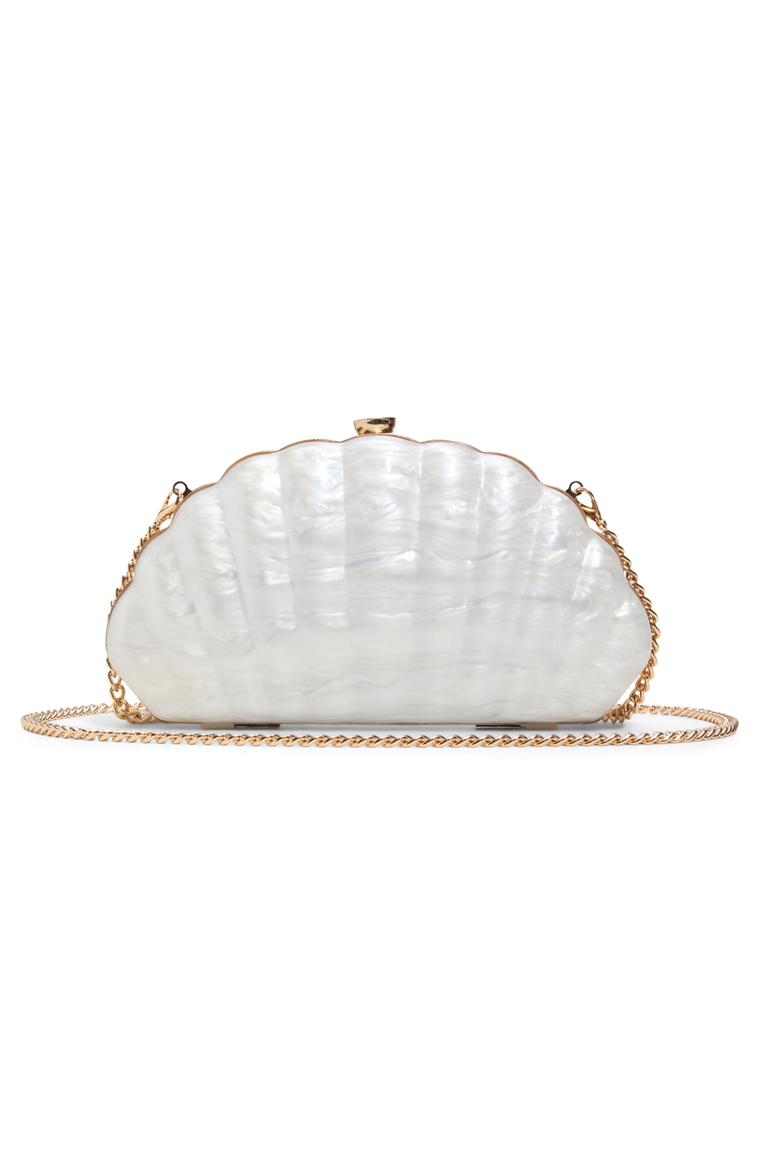 ALDO Sheshell Clutch, Main, color, Other White