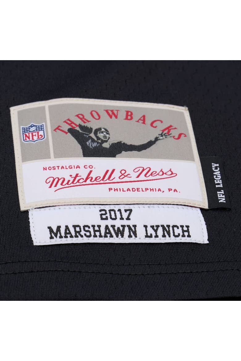 Men's Mitchell & Ness Marshawn Lynch Black Oakland Raiders Legacy Replica Jersey, Alternate, color, Black