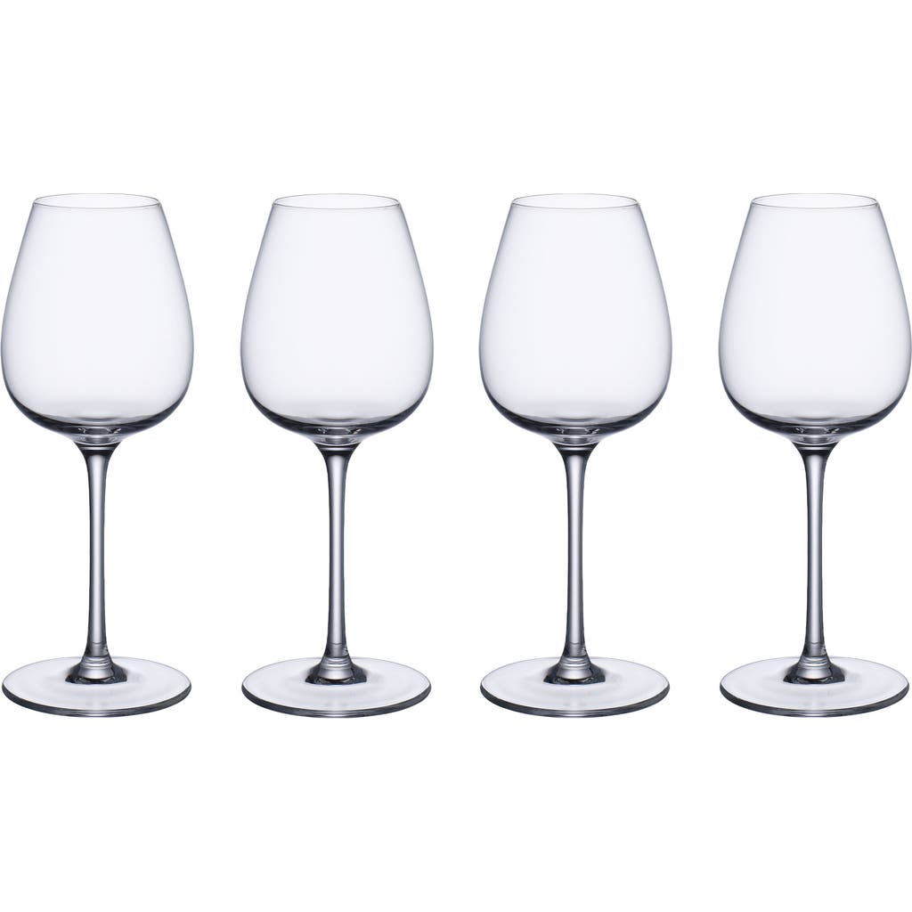 Villeroy & Boch Ovid White Wine Glasses, Set Of 4 In Clear
