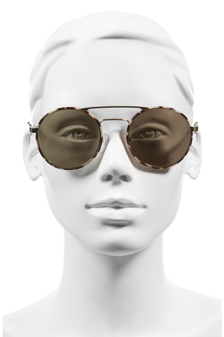 54mm Round Sunglasses, Alternate, color, PALE GOLD/ TORTOISE