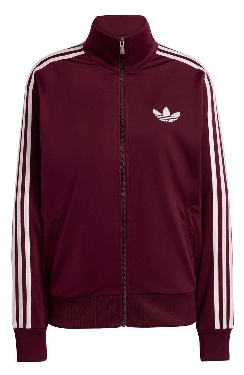 adidas Originals Firebird Loose Fit Recycled Polyester Track Jacket, Alternate, color, Maroon/ Off White/