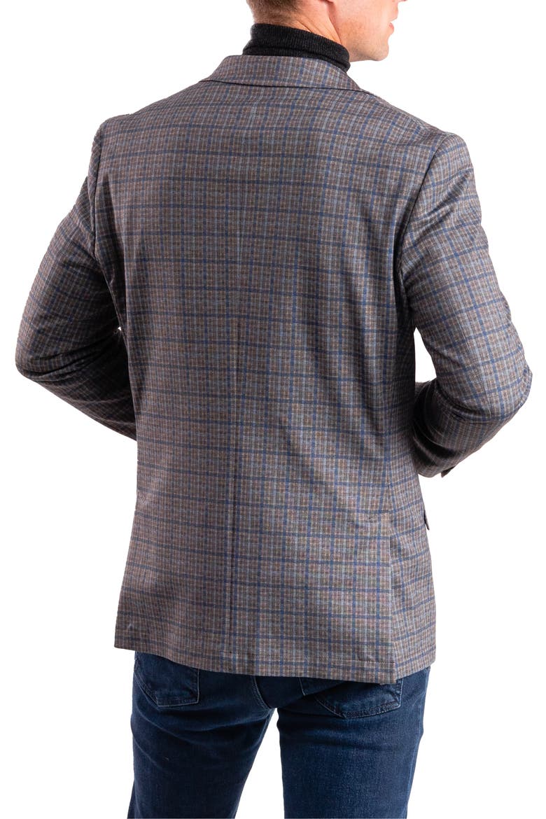 Tan Plaid Knit Sport Coat, Alternate, color, GREY MULTI