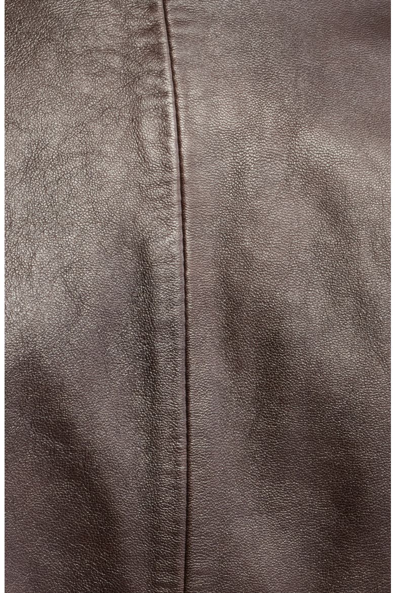 Fitted Leather Blazer, Alternate, color, BROWN