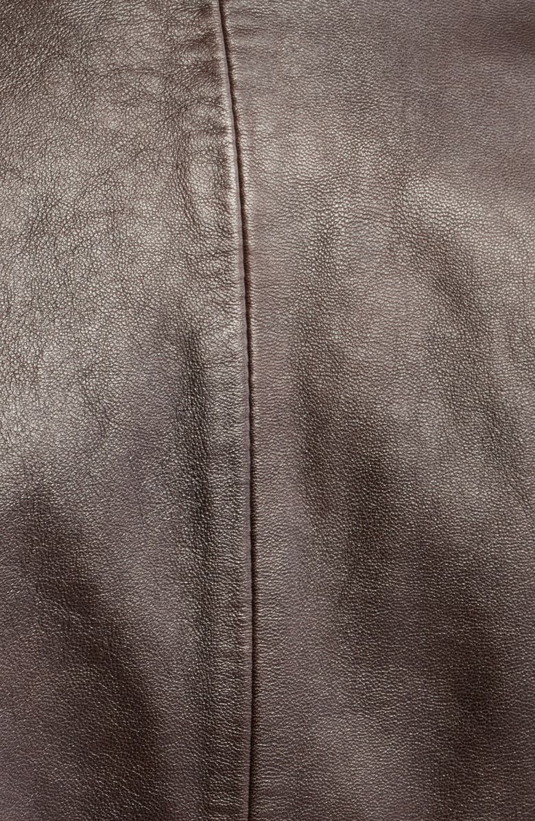 Schott NYC Fitted Leather Blazer, Alternate, color, Brown