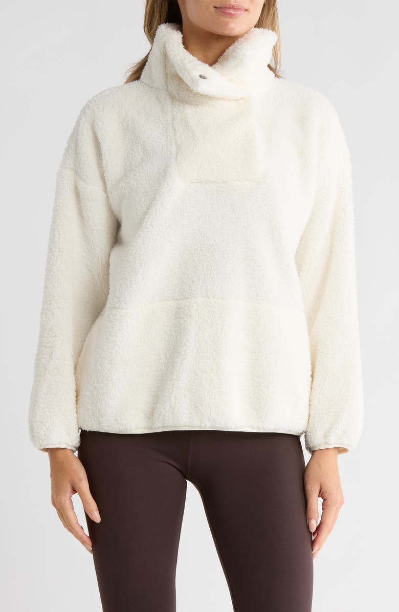 BALANCE COLLECTION Stevie Mock Neck Faux Fur Sweatshirt, Main, color,