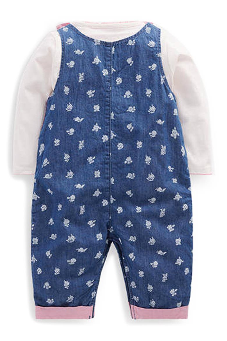 Kids' Chambray Overalls and T-Shirt Set, Alternate, color, CHAMBRAY ROSES