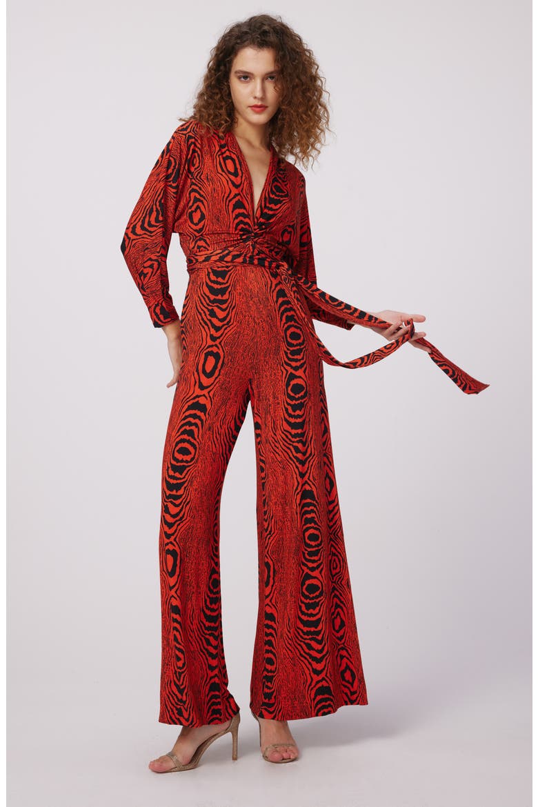 Aurelia Two Long Sleeve Jumpsuit, Alternate, color, WOOD GRAIN RED