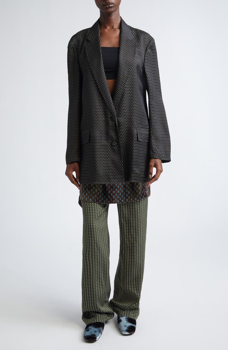 Dries Van Noten Bastis Ikat Jacquard Blazer, Alternate, color, Black