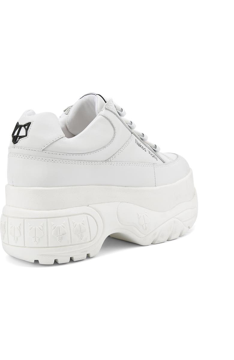 Naked Wolfe Sporty Leather Sneaker, Alternate, color, White