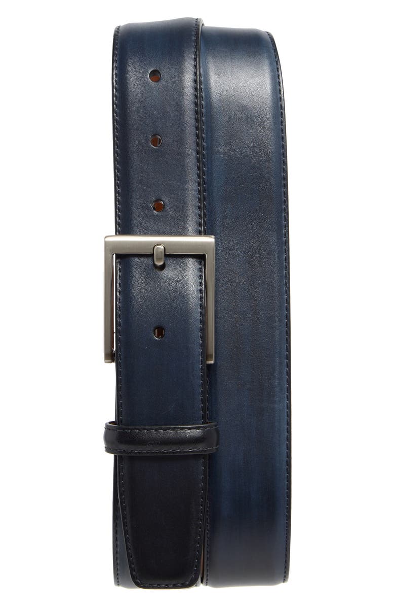 Magnanni Calfskin Leather Belt, Main, color, 