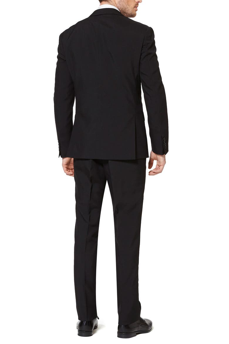 Black Knight Slim Fit Two-Piece Suit & Tie Set, Alternate, color, BLACK