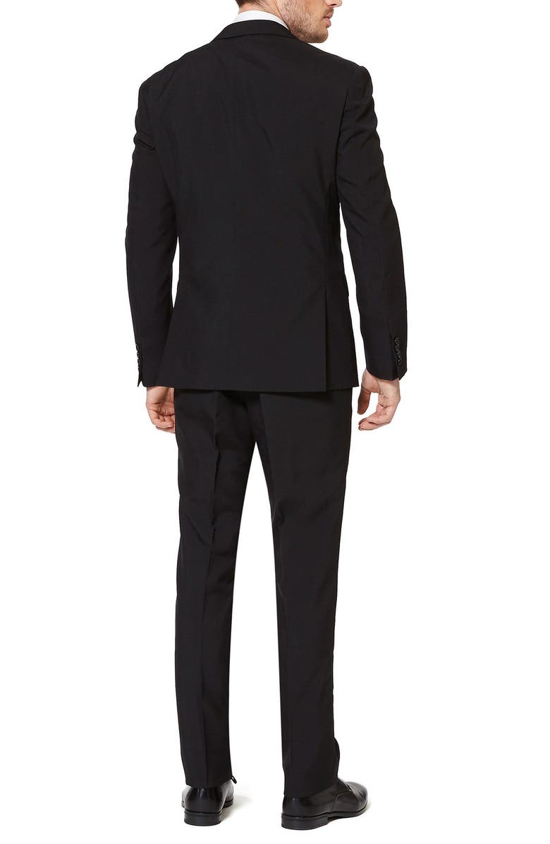 OppoSuits 'Black Knight' Trim Fit Two-Piece Suit with Tie, Alternate, color, Black