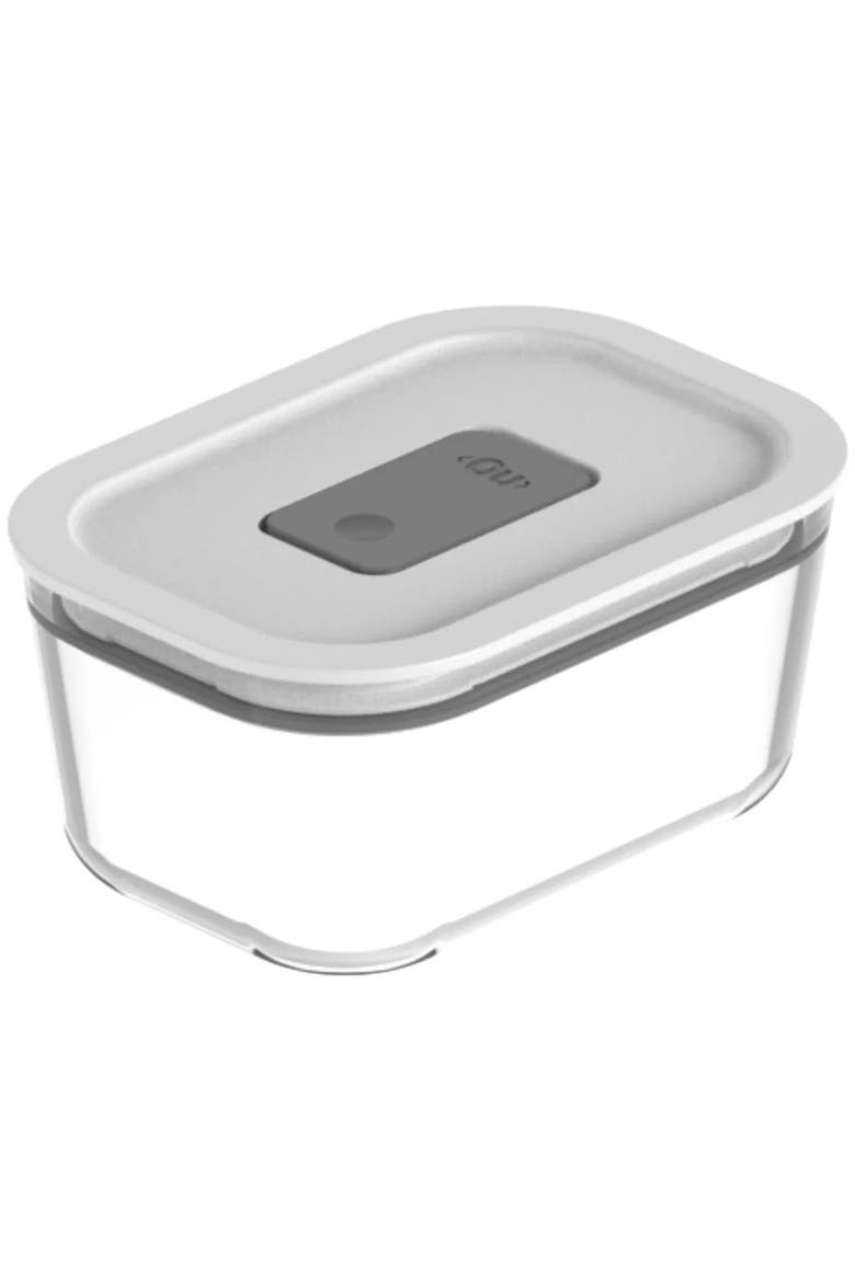 Stackable Airtight Glass Food Storage Container with Microwave Valve and Leak Proof Lid, Main, color, Clear with White Lid