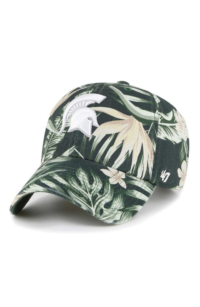 '47 Men's '47 Green Michigan State Spartans Tropicalia Clean Up Adjustable Hat, Main, color, 