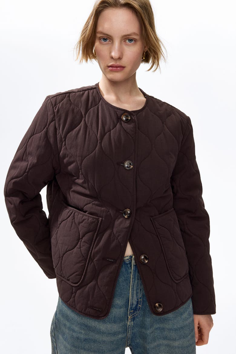 Quilted Jacket, Alternate, color, Dark brown