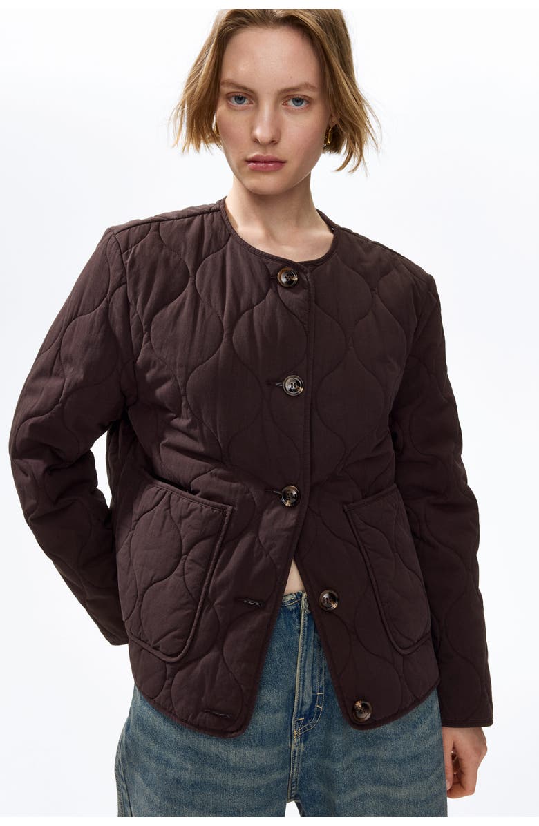 H&M Quilted Jacket, Alternate, color, Dark Brown