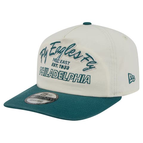 Men's New Era Cream Philadelphia Eagles Script 19TWENTY Adjustable Hat